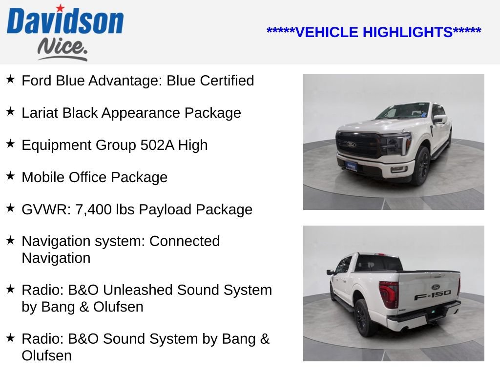 Certified 2024 Ford F150 Lariat w/ Equipment Group 502A High AWD/4WD image 4