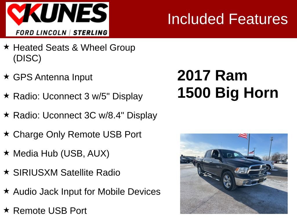 Used 2017 RAM 1500 Big Horn image 3