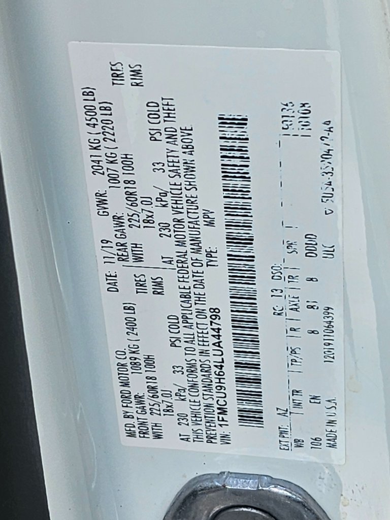 Certified 2020 Ford Escape SEL AWD/4WD image 39