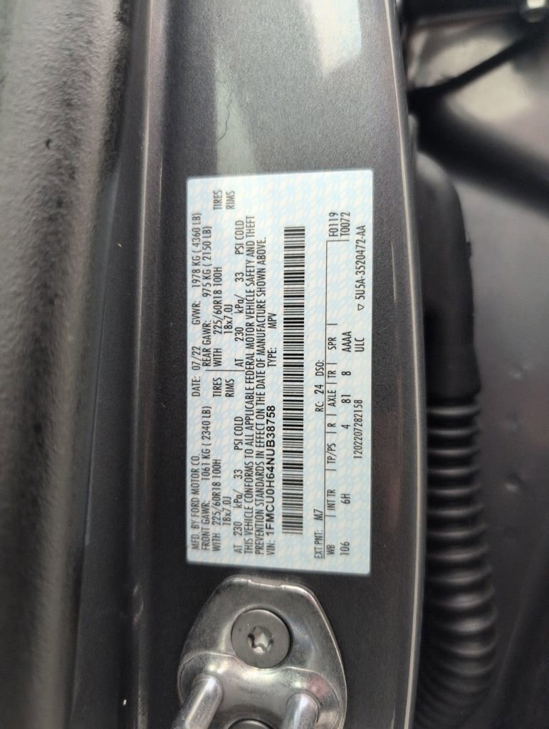 Certified 2022 Ford Escape SEL image 47