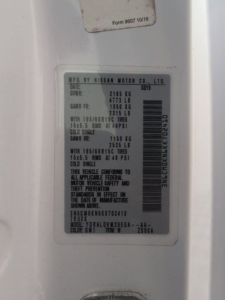 Used 2019 Nissan NV200 S w/ Back Door Glass Package FWD image 38