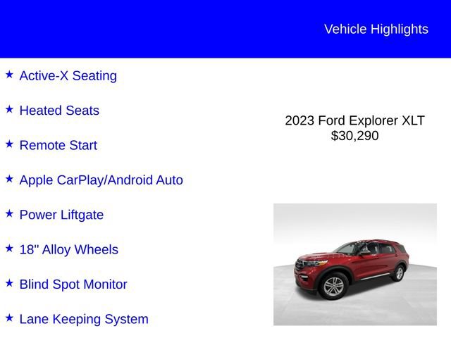 Certified 2023 Ford Explorer XLT w/ Equipment Group 202A AWD/4WD image 3