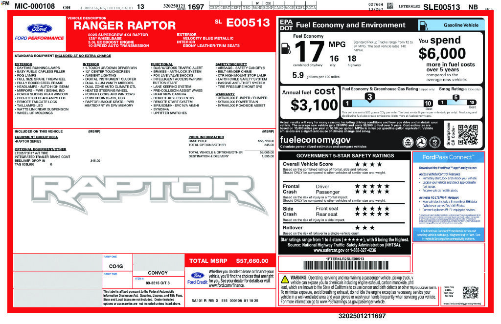 Certified 2025 Ford Ranger Raptor AWD/4WD image 32
