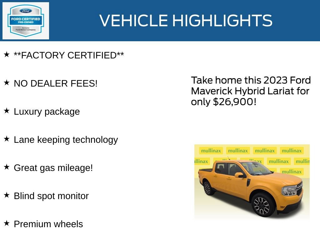Certified 2023 Ford Maverick Lariat w/ Lariat Luxury Package FWD image 12