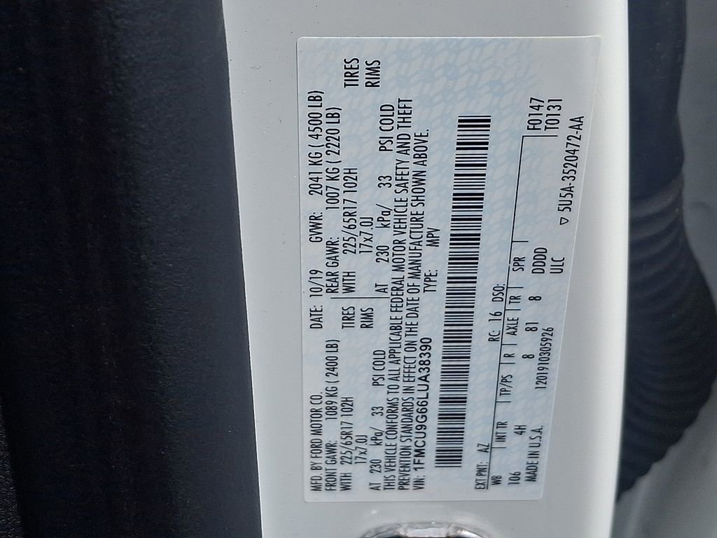 Certified 2020 Ford Escape SE AWD/4WD image 26