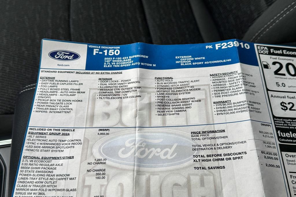 Certified 2023 Ford F150 XLT w/ Equipment Group 302A High image 37