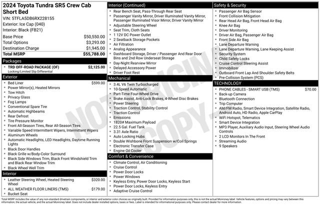 Used 2024 Toyota Tundra SR5 w/ TRD Off-Road Package AWD/4WD image 26