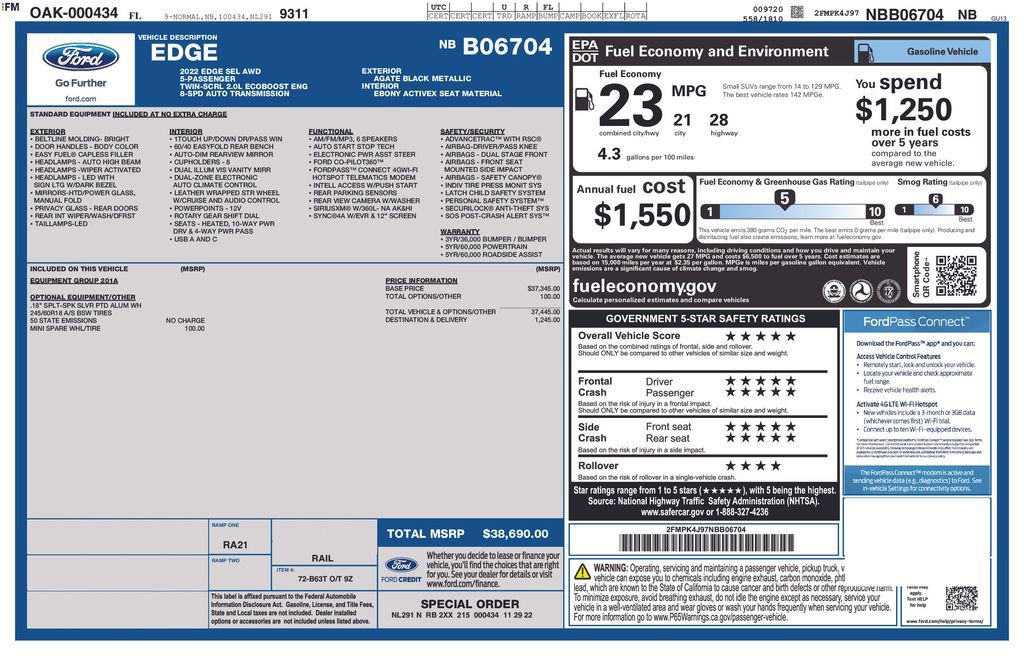 Certified 2022 Ford Edge SEL image 31