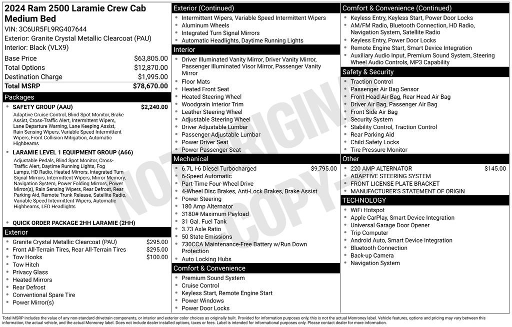 Used 2024 RAM 2500 Laramie w/ Safety Group AWD/4WD image 36