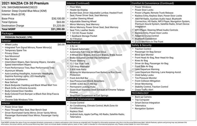 Used 2021 MAZDA CX-30 AWD 2.5 S w/ Premium Package image 37