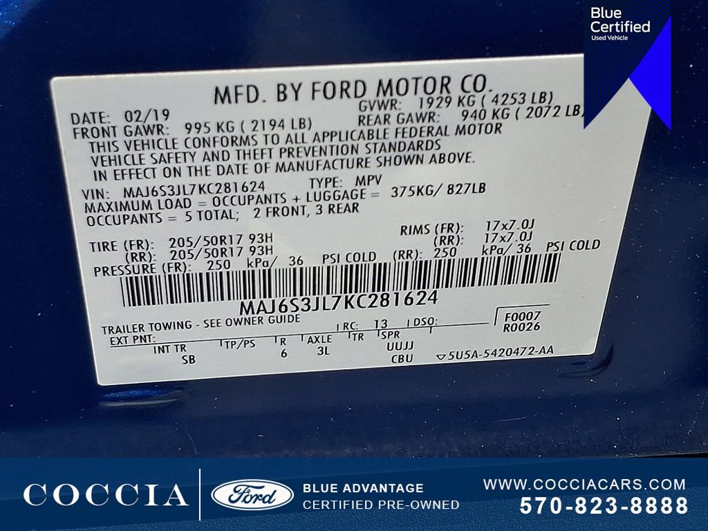 Certified 2019 Ford EcoSport SES AWD/4WD image 27