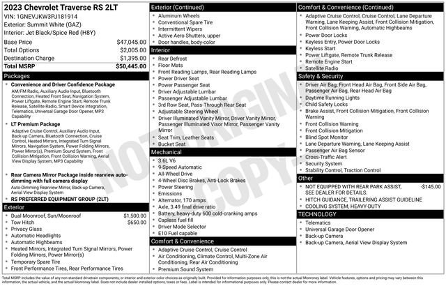 Used 2023 Chevrolet Traverse RS image 9