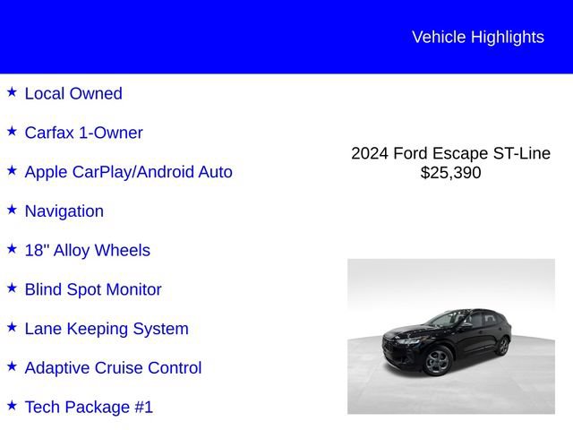 Certified 2024 Ford Escape ST-Line w/ Tech Pack #1 FWD image 3