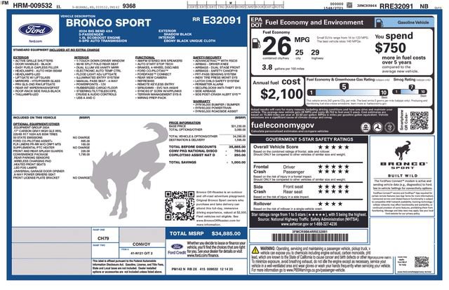 Certified 2024 Ford Bronco Sport Big Bend w/ Convenience Package AWD/4WD image 3