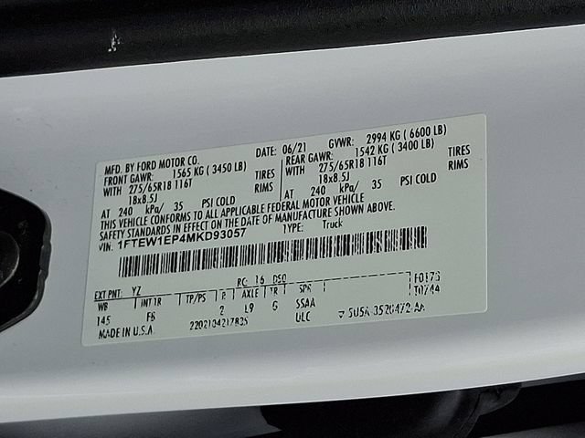 Certified 2021 Ford F150 XLT w/ Equipment Group 302A High AWD/4WD image 34