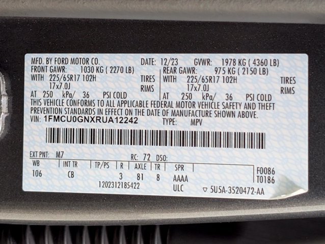 Certified 2024 Ford Escape Active FWD image 24