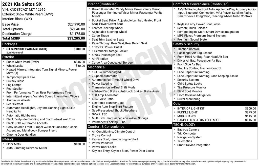 Used 2021 Kia Seltos SX w/ SX Sunroof Package image 2