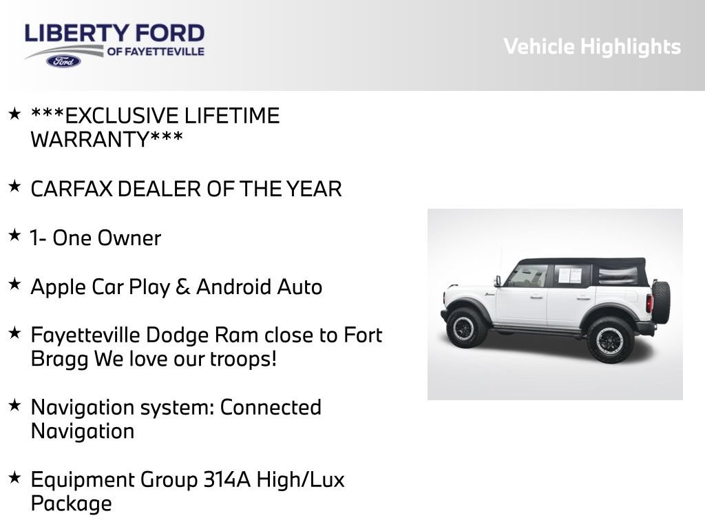 Certified 2024 Ford Bronco Outer Banks w/ Sasquatch Package AWD/4WD image 5
