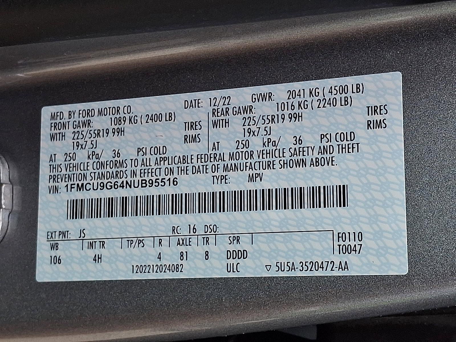 Certified 2022 Ford Escape SE w/ SE Sport Appearance Package AWD/4WD image 27