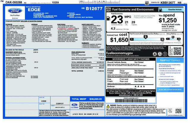 Certified 2019 Ford Edge SEL w/ Equipment Group 201A AWD/4WD image 21