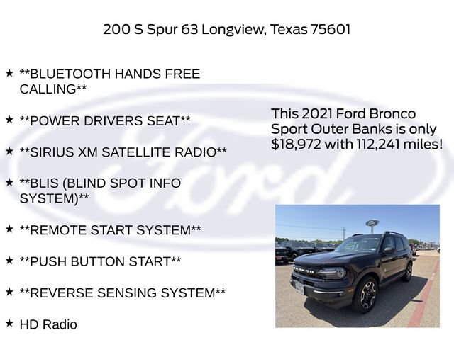 Certified 2021 Ford Bronco Sport Outer Banks w/ Outer Banks Package AWD/4WD image 17
