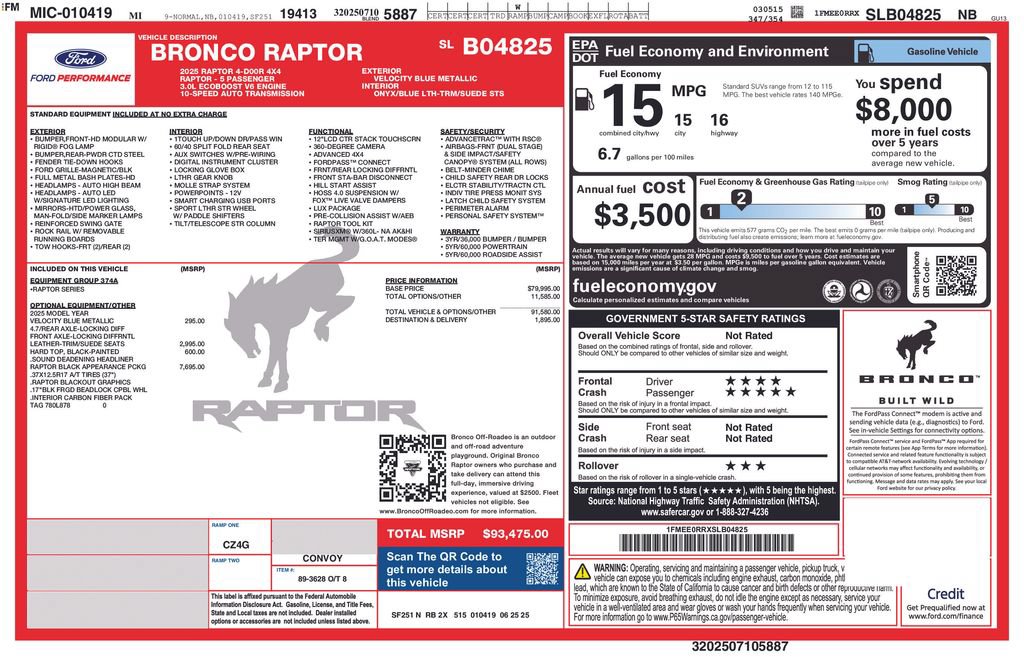 Certified 2025 Ford Bronco Raptor AWD/4WD image 26