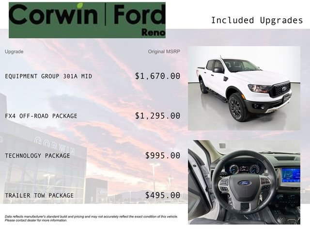 Certified 2021 Ford Ranger XLT w/ Equipment Group 301A Mid image 10