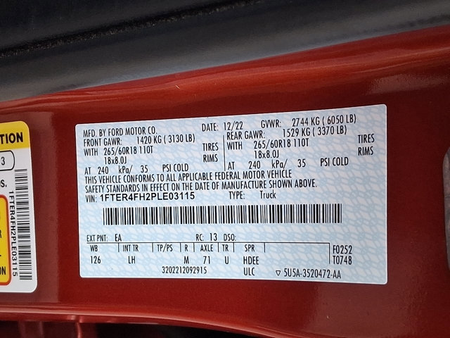 Certified 2023 Ford Ranger XLT w/ Equipment Group 301A Mid image 30