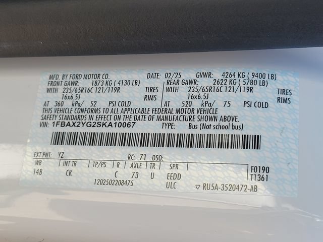 Certified 2025 Ford Transit 350 XLT RWD image 19