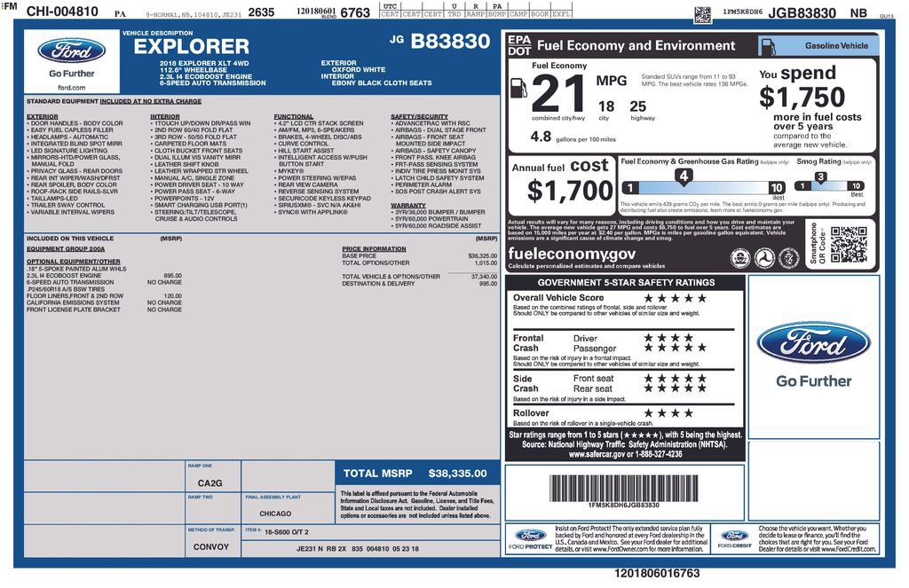 Certified 2018 Ford Explorer XLT AWD/4WD image 28