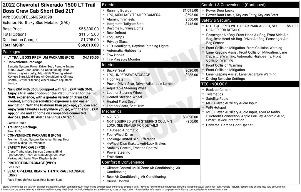 Used 2022 Chevrolet Silverado 1500 LT Trail Boss w/ LT Trail Boss Premium Package AWD/4WD image 5