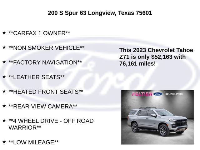 Used 2023 Chevrolet Tahoe Z71 w/ Luxury Package AWD/4WD image 30