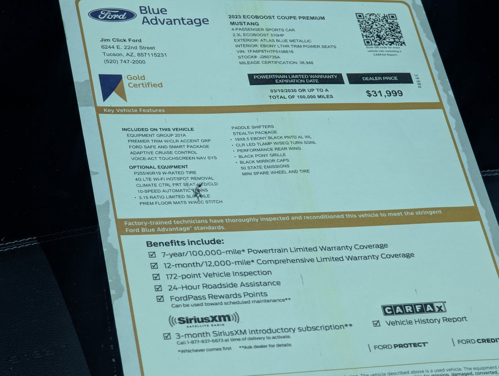 Certified 2023 Ford Mustang Premium w/ Equipment Group 201A RWD image 13