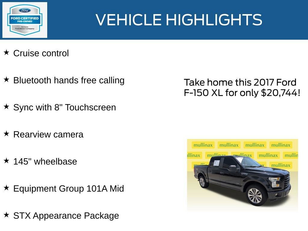 Certified 2017 Ford F150 XL w/ Equipment Group 101A Mid RWD image 23