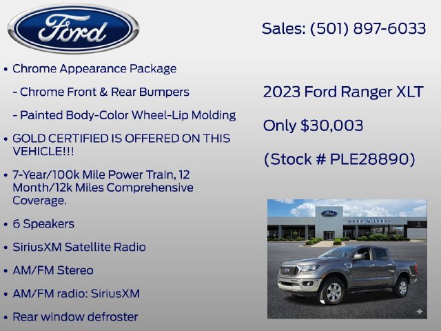 Certified 2023 Ford Ranger XLT w/ Equipment Group 301A Mid RWD image 20