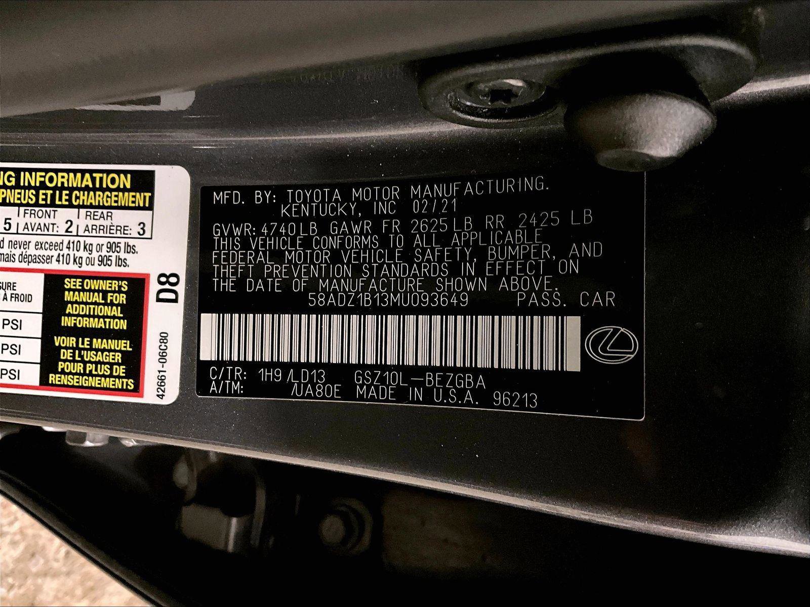 Used 2021 Lexus ES 350 w/ Premium Package FWD image 32