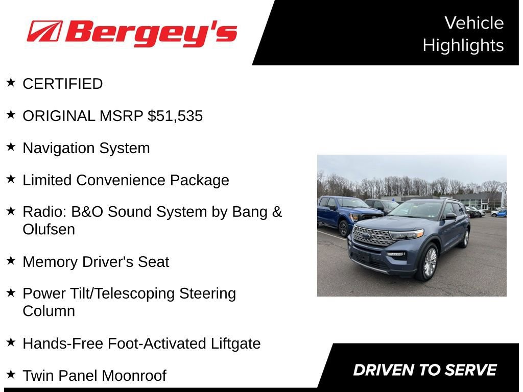 Certified 2021 Ford Explorer Limited w/ Equipment Group 301A image 8