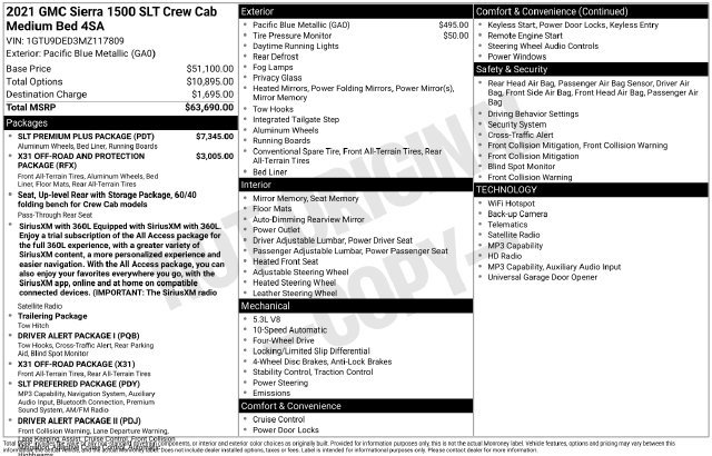 Used 2021 GMC Sierra 1500 SLT w/ SLT Premium Plus Package AWD/4WD image 5