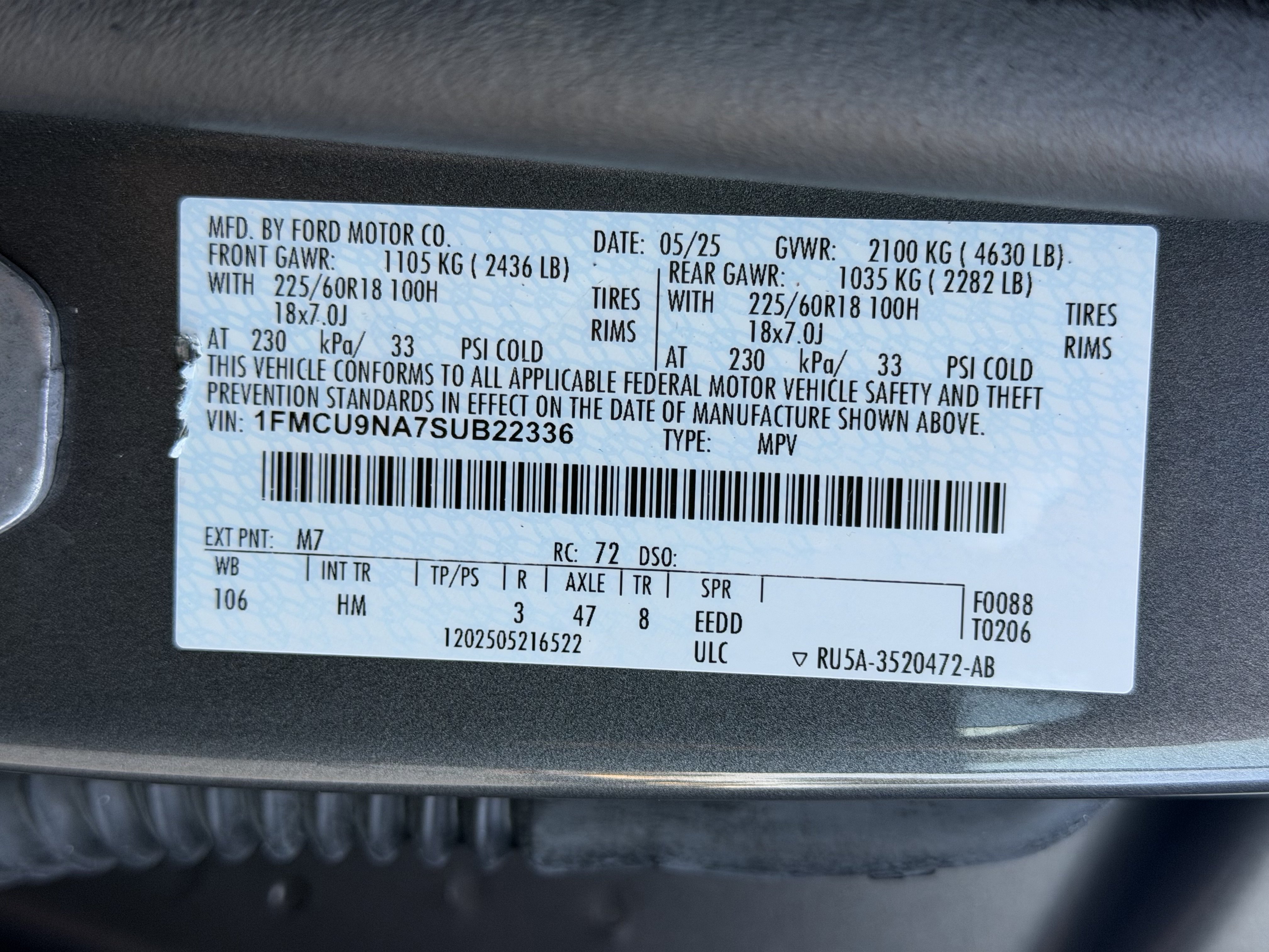 Certified 2025 Ford Escape ST-Line Select AWD/4WD image 13