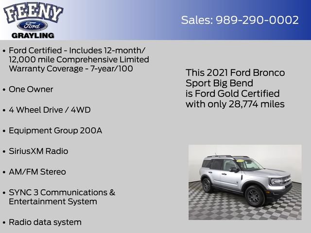 Certified 2021 Ford Bronco Sport Big Bend AWD/4WD video 4
