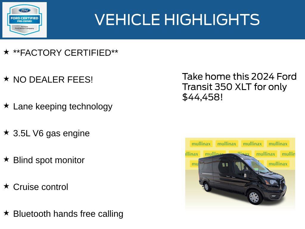 Certified 2024 Ford Transit 350 XLT RWD image 12