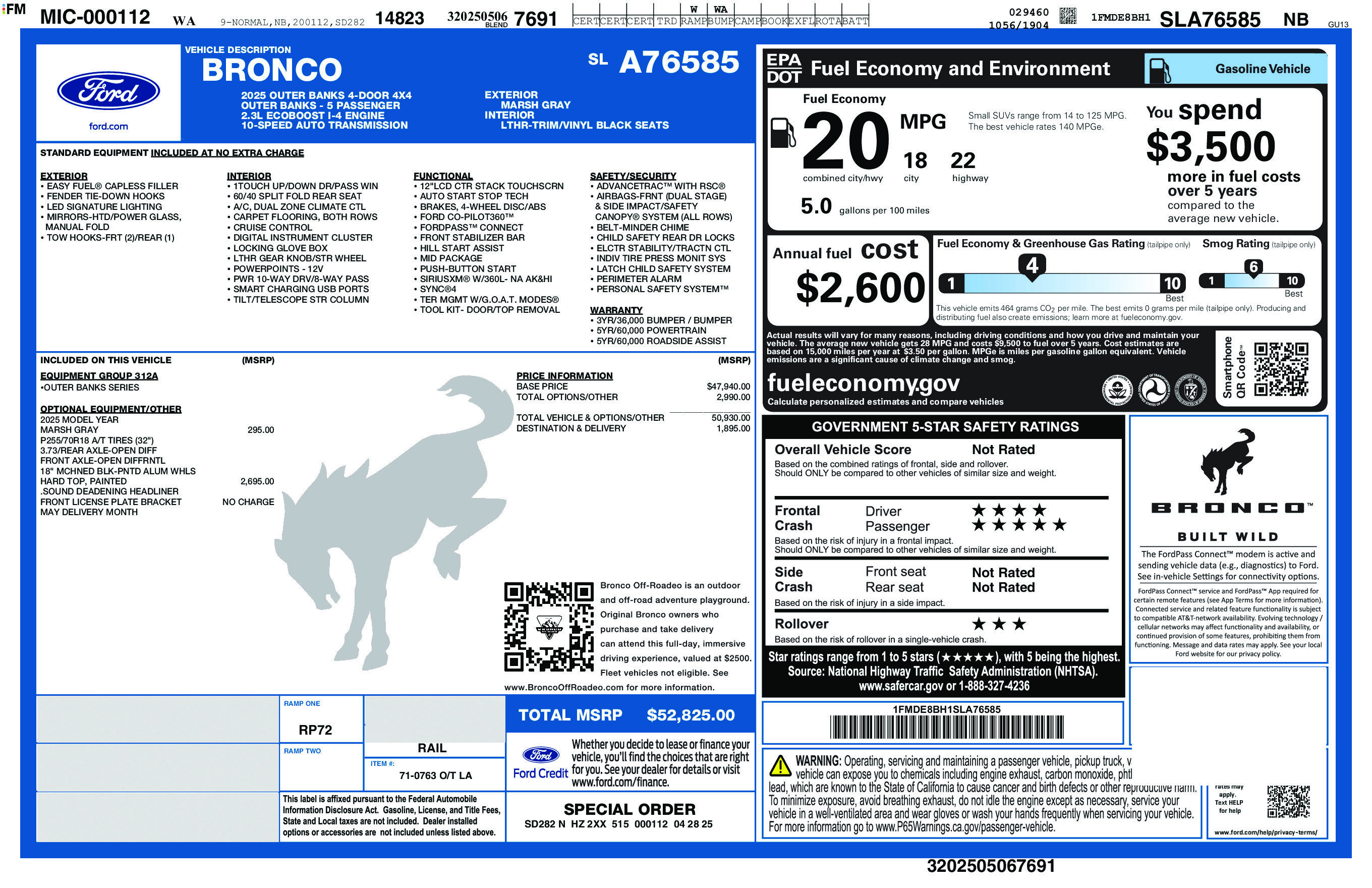 Certified 2025 Ford Bronco Outer Banks AWD/4WD image 10