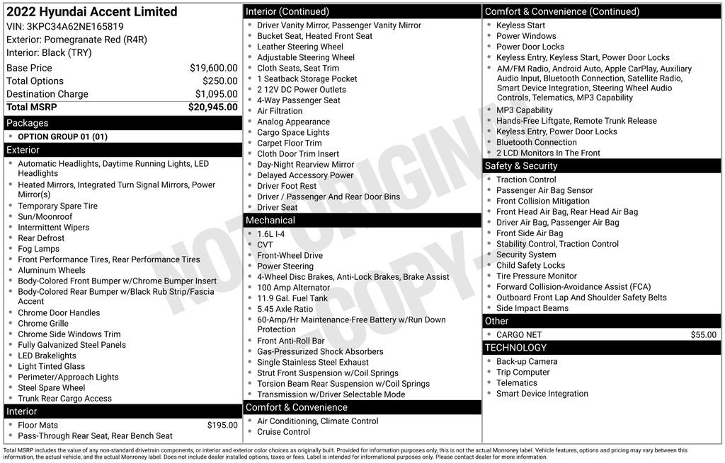 Used 2022 Hyundai Accent Limited FWD image 32