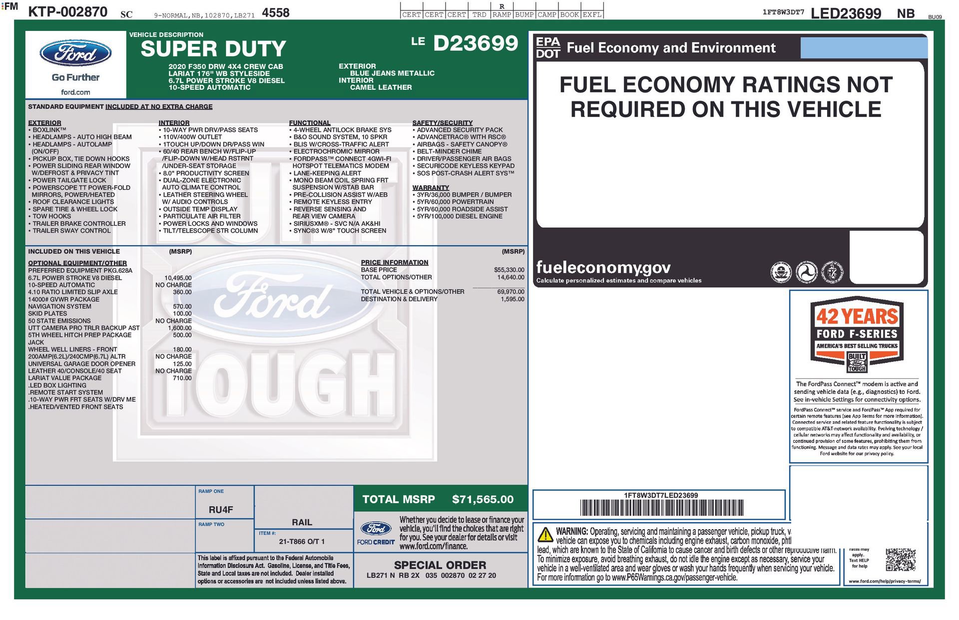 Certified 2020 Ford F350 Lariat w/ Lariat Value Package AWD/4WD image 18