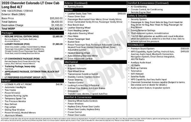 Used 2020 Chevrolet Colorado LT w/ Redline Special Edition AWD/4WD image 13