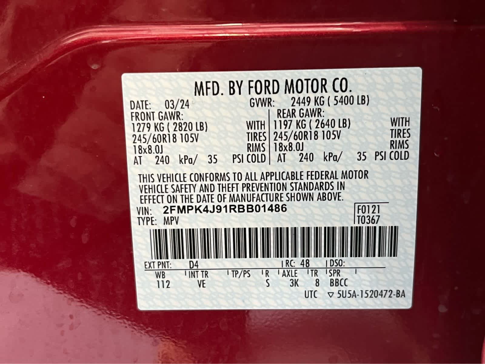 Certified 2024 Ford Edge SEL w/ Convenience Package AWD/4WD image 15