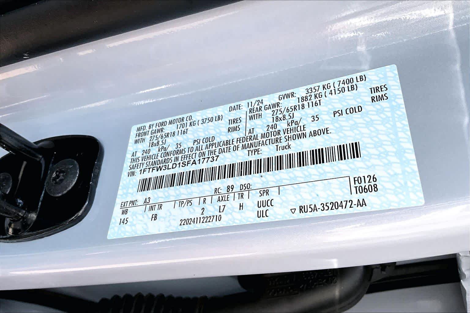 Certified 2025 Ford F150 XLT w/ Equipment Group 301A Standard AWD/4WD image 34