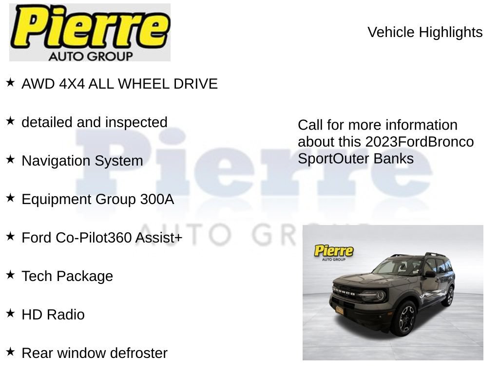 Certified 2023 Ford Bronco Sport Outer Banks w/ Tech Package AWD/4WD image 7