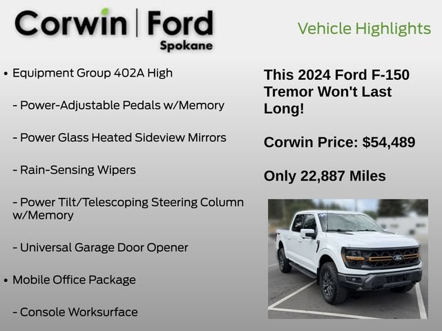Certified 2024 Ford F150 Tremor w/ Equipment Group 402A High AWD/4WD image 19