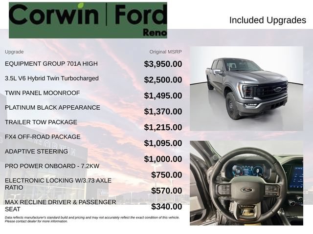 Certified 2022 Ford F150 Platinum w/ Equipment Group 701A High AWD/4WD image 3
